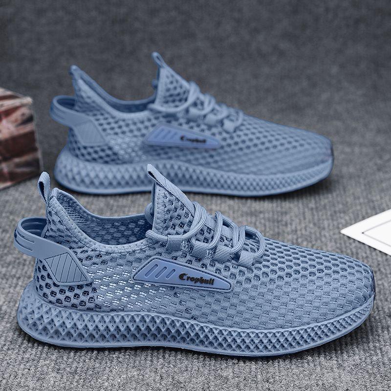 Mode Herren Mesh Sneakers Leichte Laufschuhe Sommer Mesh Sneakers Atmungsaktive Freizeitschuhe Bequeme Herren Tennis 43 hellblaue