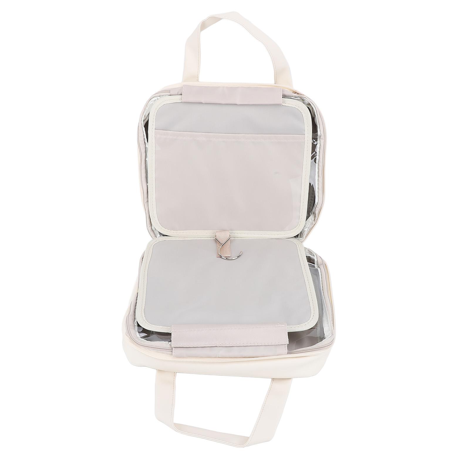 Hängehaken Reise Make-up Organizer Make-up Tasche mit Ganzkörperspiegel Tragbares Reise-Make-up weiß