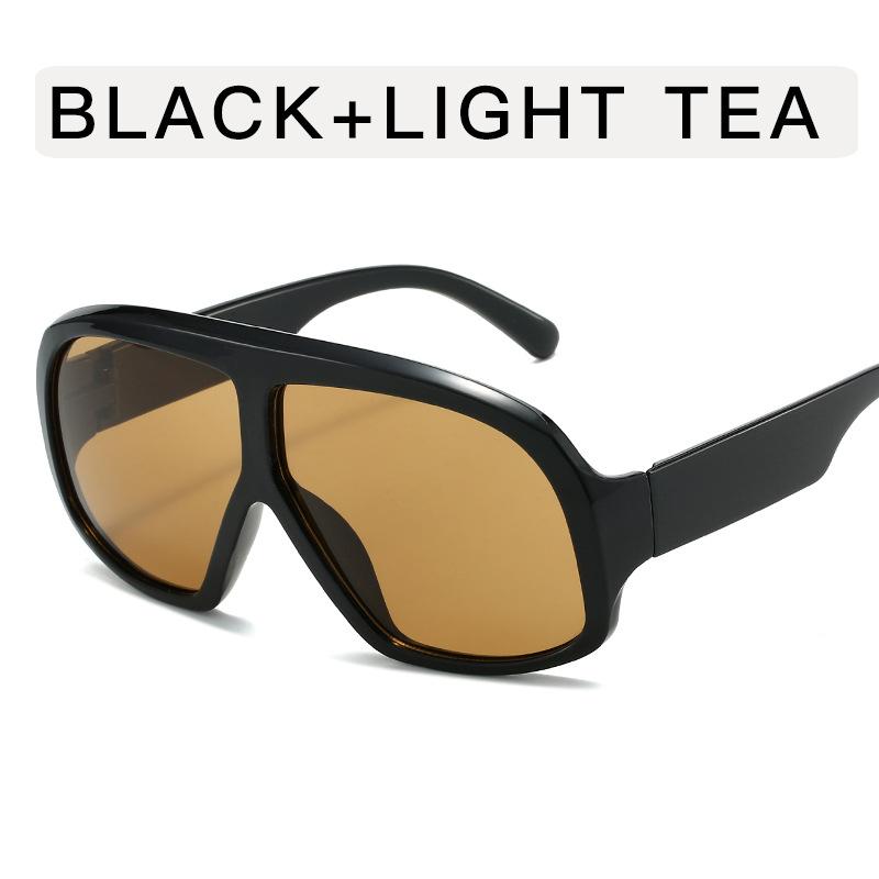 Retro Große Rahmen Damen Quadratische Sonnenbrille Schwarz Rund Verlaufend Cool Herren Sonnenbrille Einteilig Designer Pilot Sonnenbrille MULTI