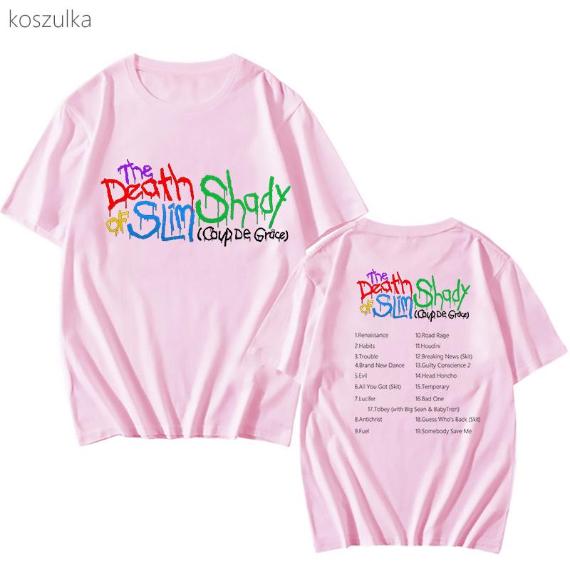 Eminem Neues T-Shirt Lässig Tobey Kurzarm The Death of Slim Shady 100% Baumwolle T-Shirt Mode Beliebt Herren/Damen T-Shirt Oberteile 3XL