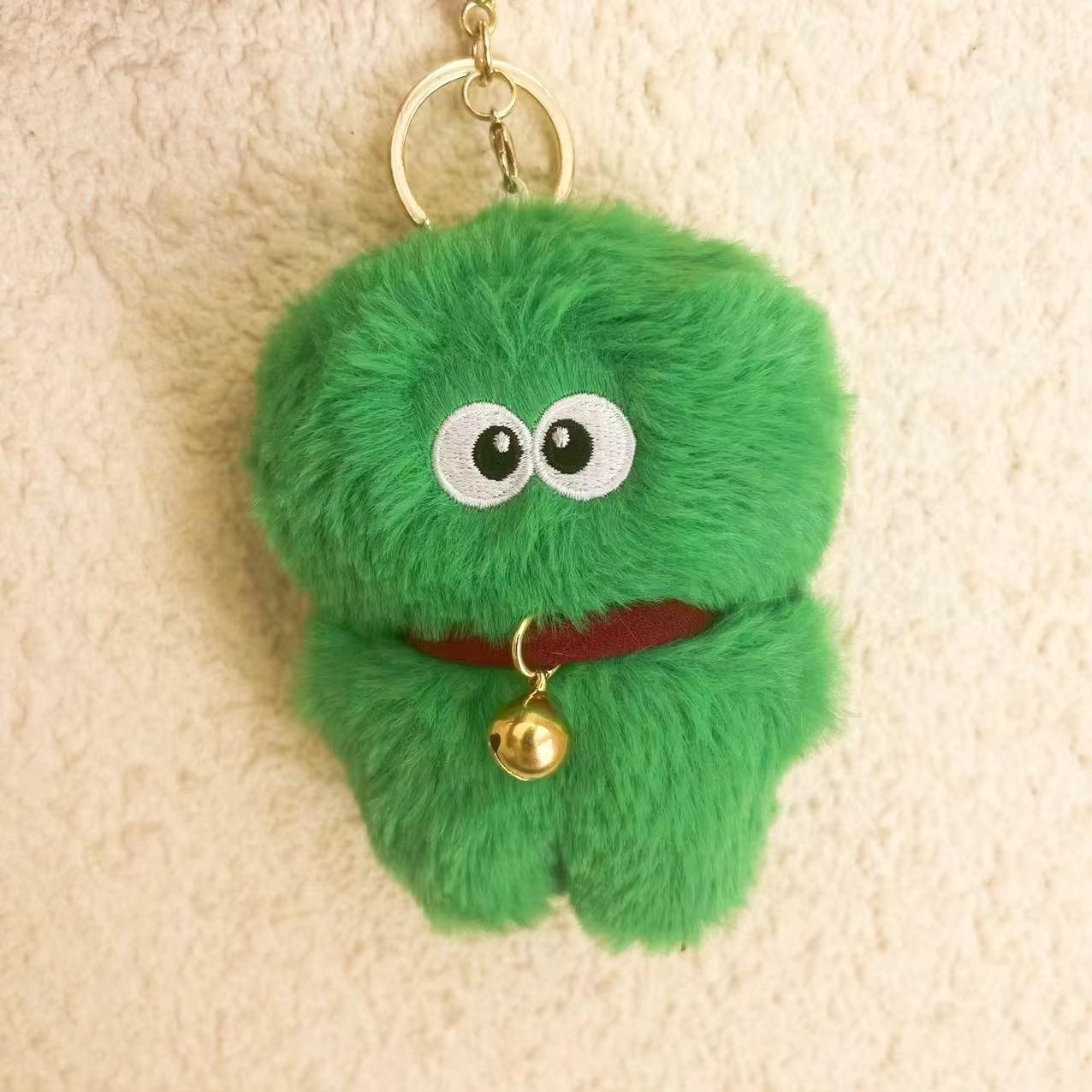 Plüsch-Schlüsselanhänger, 1 Stück, Cartoon-Glockenmonster-Puppe, Schlüsselanhänger, Hänge-Souvenirs, Taschen, Handyhüllen, Hängedekorationen, Geburtstagsgeschenk grün