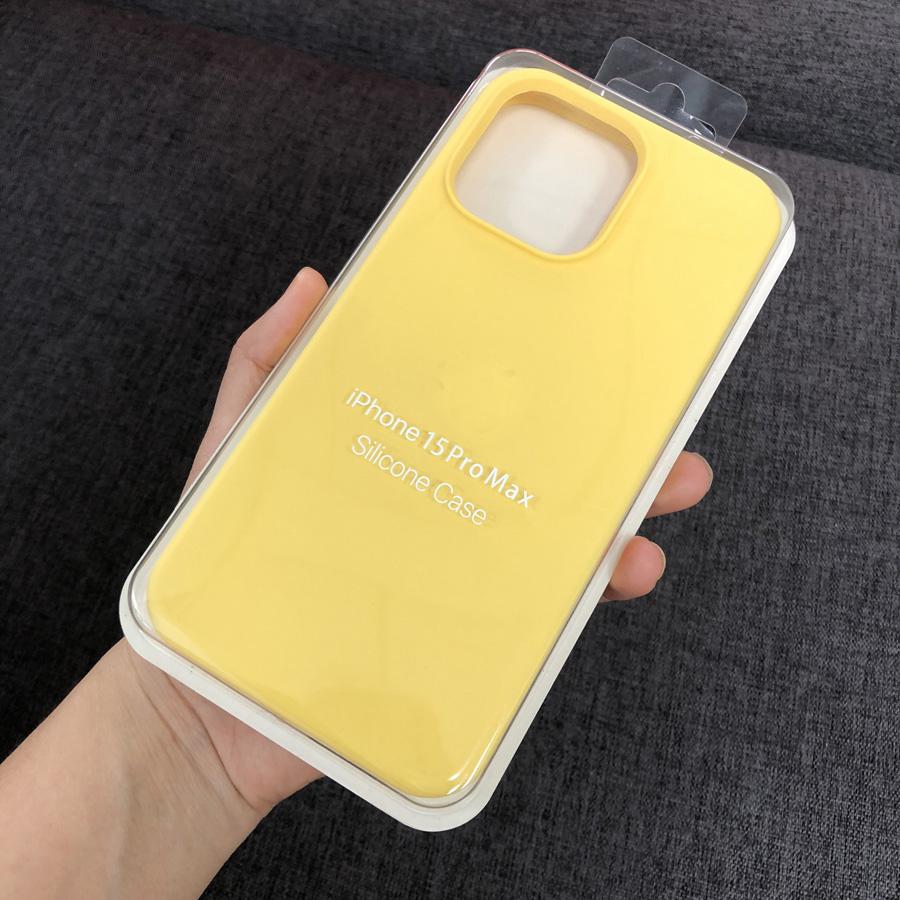 Ins Chic Flüssigsilikon Vollständig abgedeckte weiche Gel-Gummi-Telefonhülle Schutzhülle für iPhone 16 15 14 Pro Max 14Plus 15Plus XR XS Max 11 12 13 Pro Max iPhone XS Max gelb