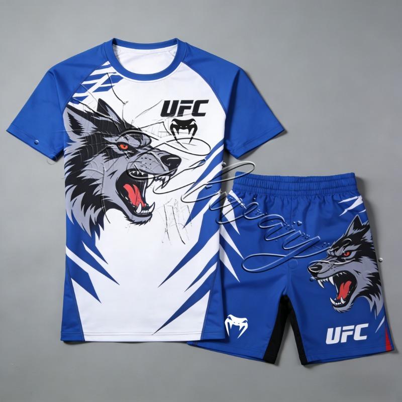 Sommer Neues UFC MMA Sport Fitness Anzug für Männer und Frauen Kampf Sanda Boxen Enthusiasten Schnelltrocknend Atmungsaktiv Set 2XL