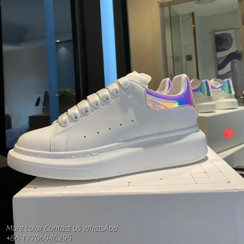 Designer Schuhe Mc quen Sneaker Plateau Sohle Sneaker Leder Sneaker Herren Damen Trainer Gummi Plateau Sohle Schuhe 45 dunkelgrau