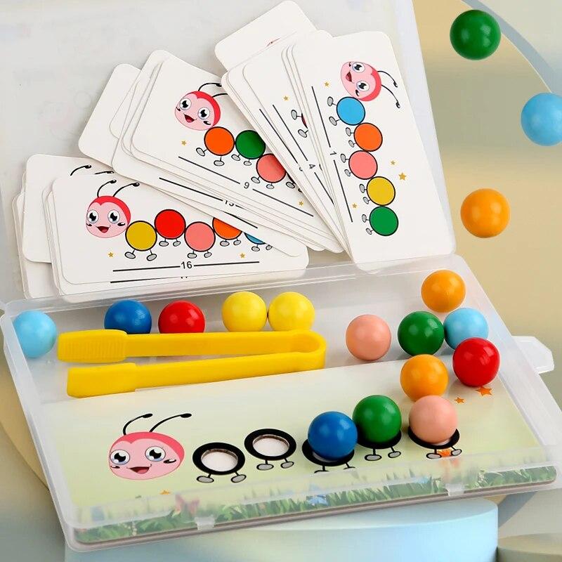 Clip Perlen Spielzeug Farbsortierung Montessori Spielzeug Pädagogisches Vorschullernspielzeug Geschenke Feinmotorik Spielzeug Für Vorschulkinder beige