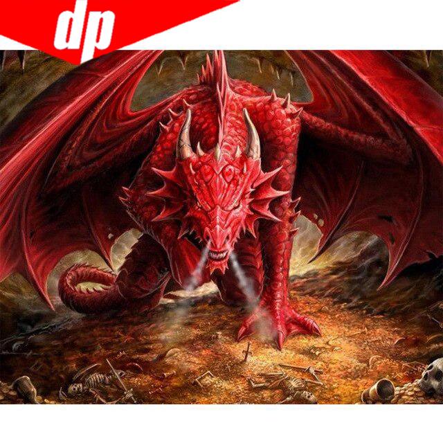 5d Drachen Cartoon Diy Diamant Stickerei Diamant Mosaik Dekorieren Broderies Diamant Malerei 30X40