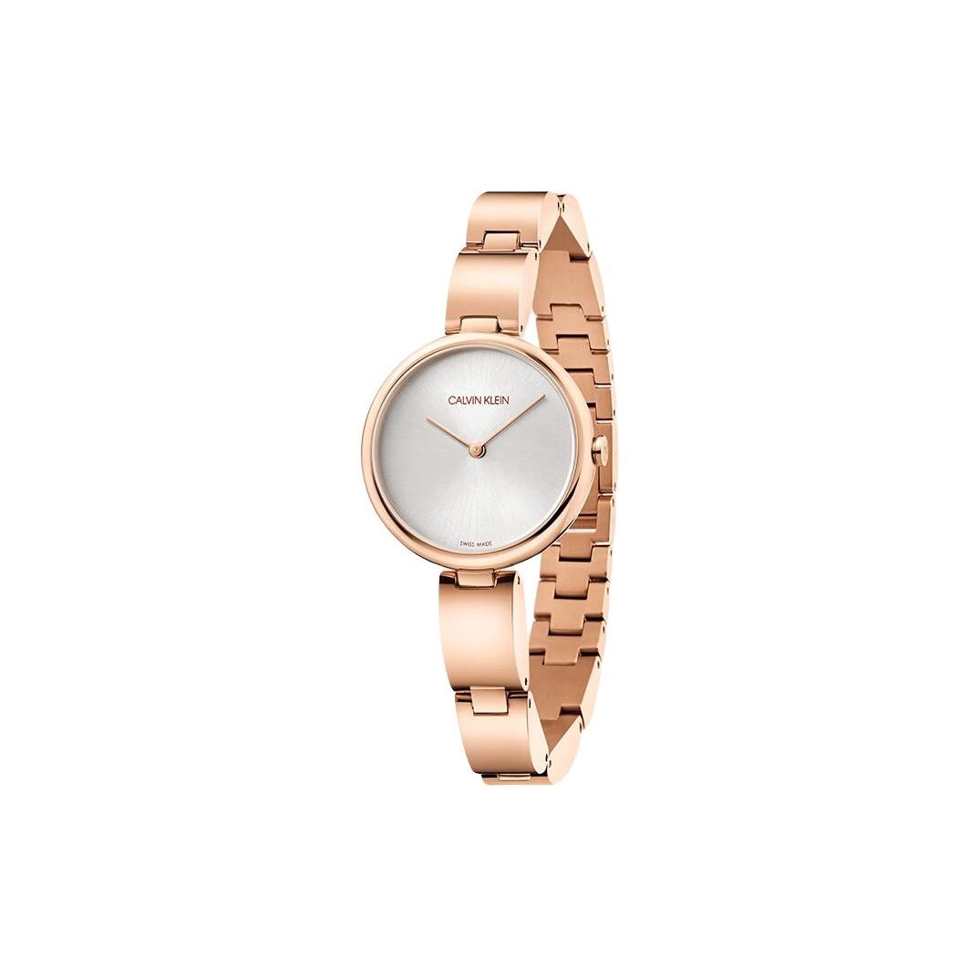 Calvin Klein Waves Serie Uhr Quarzwerk Edelstahlarmband 32 mm Silbernes Zifferblatt Damenuhren K9U23646 Regular Watch Box,Silver Dial