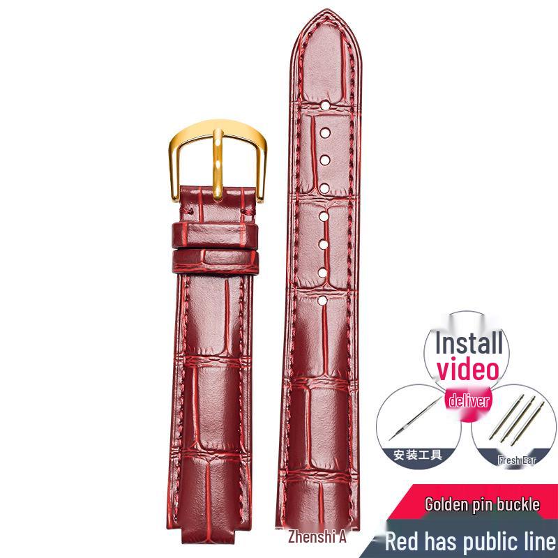 Cartier Ballon Bleu Leder Uhrenarmband: Echtes, wasserdichtes Rindsleder mit Dornschließe für Männer und Frauen 16MM*14MM, 8MM Lug