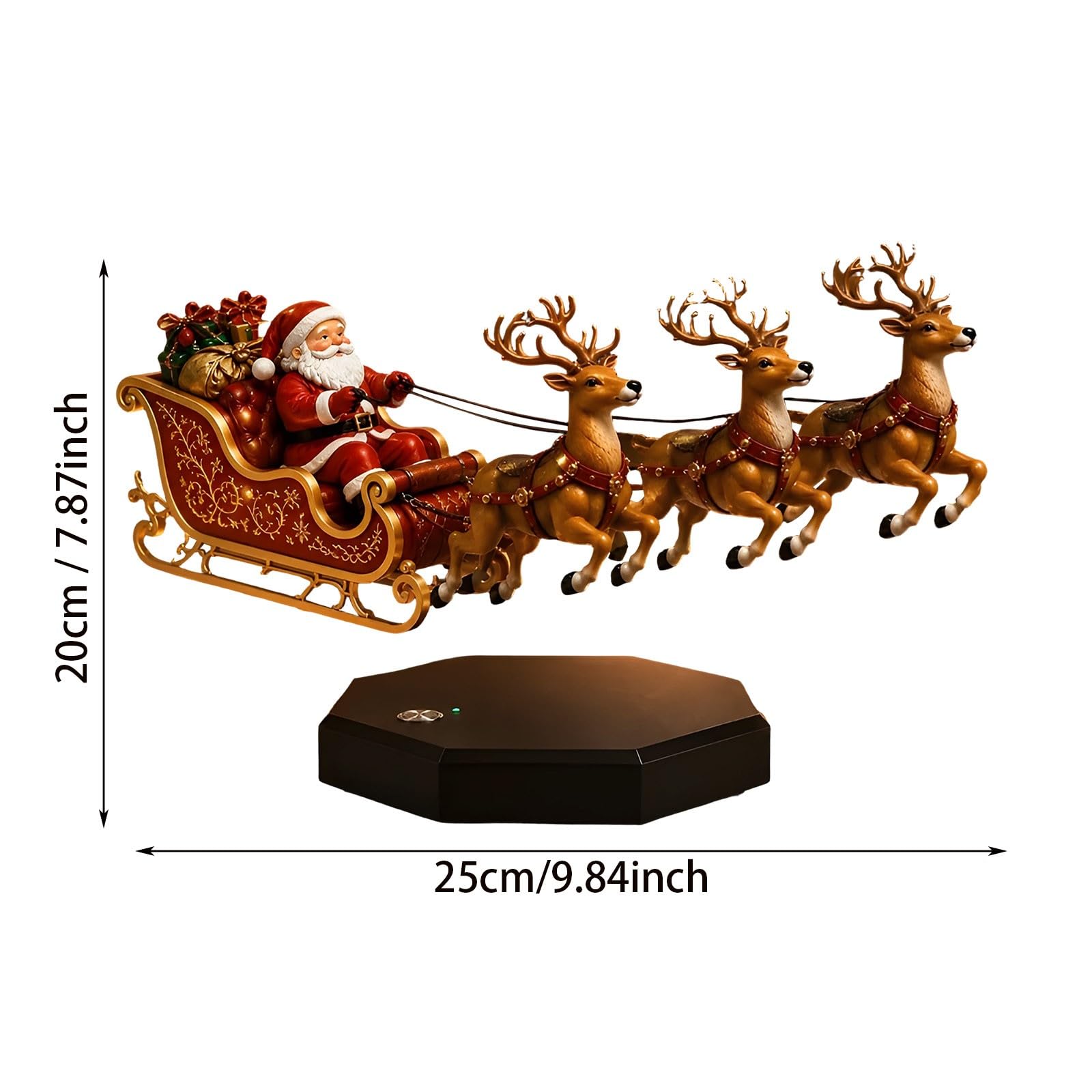 Schwebender Weihnachtsschlitten, Santa's fliegender Schlitten Magnetische Levitation Weihnachtsdekoration, Schwebender Weihnachtsmann Tischdekoration as picture rot