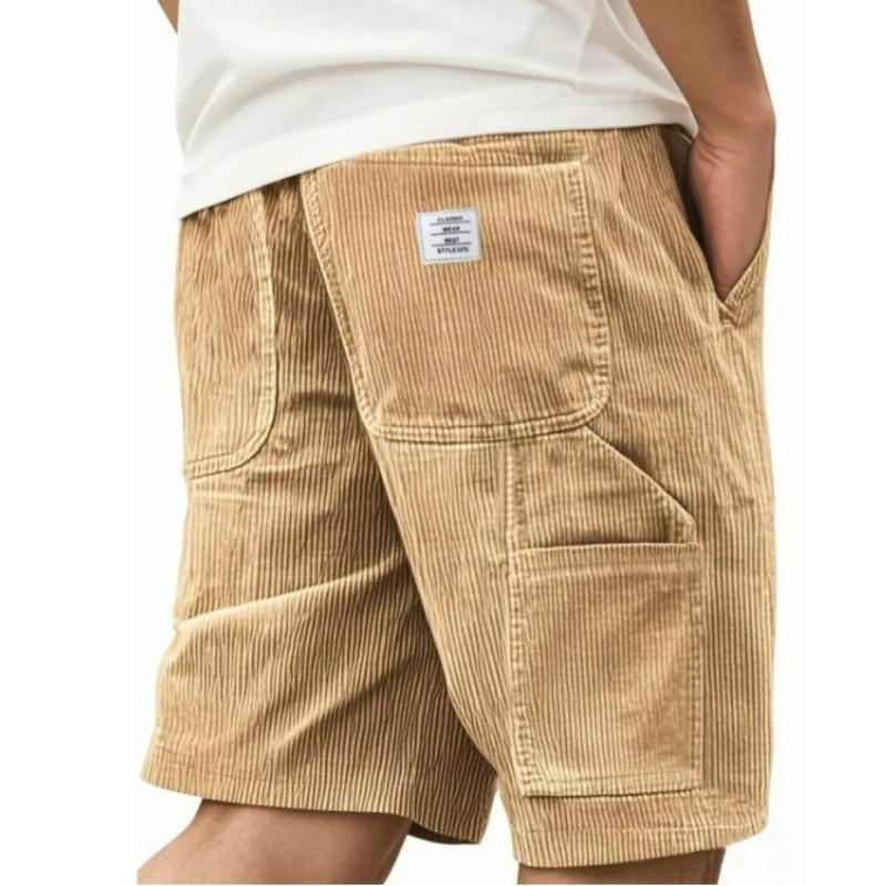 Herrenmode Mehrere Taschen Besticktes Etikett Werkzeug Retro Cordhose 4XL khaki