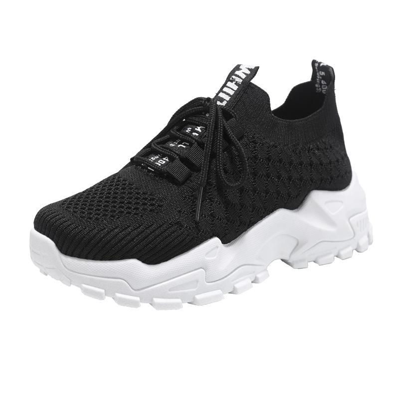 Frühjahr Neue Mode Atmungsaktive Schuhe Koreanische Version Trendy Mesh Oberfläche Casual Alte Schuhe Kleine Weiße Schuhe Damen Sport Schuhe 41 schwarz