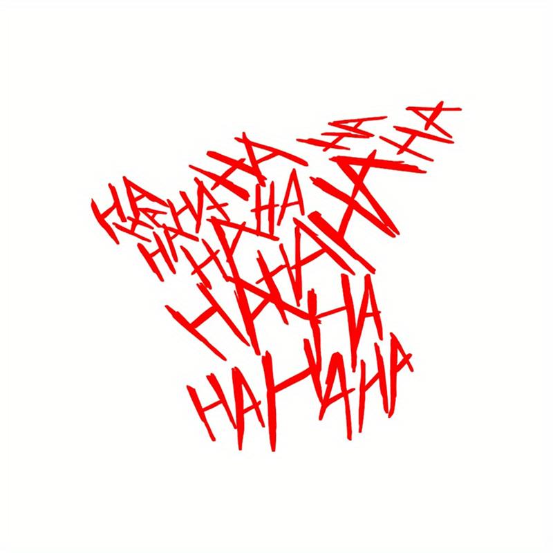 Lachen HAHA Auto Aufkleber Motorrad Gepäck Kunst Kratzer Persönlichkeit Aufkleber Motorrad Aufkleber Motorrad Dekoration Auto Aufkleber Auto Aufkleber rot
