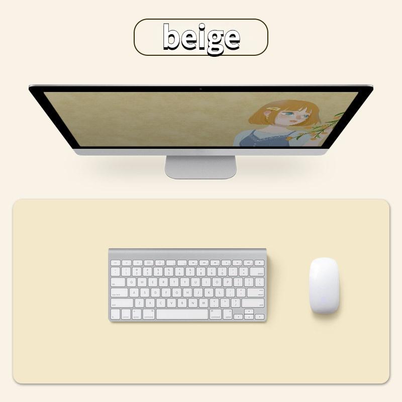 Plus Size Büro-Schreibtisch-Schutzmatte, PU-Leder, wasserdichtes Mauspad, Desktop-Tastatur, Schreibtisch-Pad, Gaming-Mauspad, PC-Zubehör 70*40cm beige