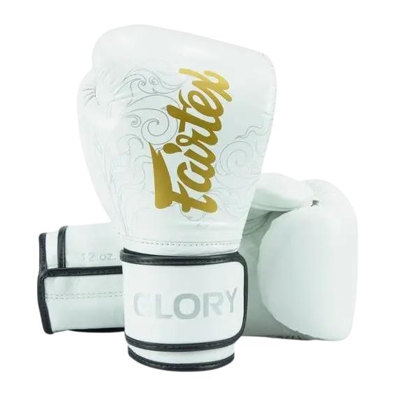Fairtex Glory Kickboxen Wettkampf Training Boxhandschuhe Weiß 14OZ