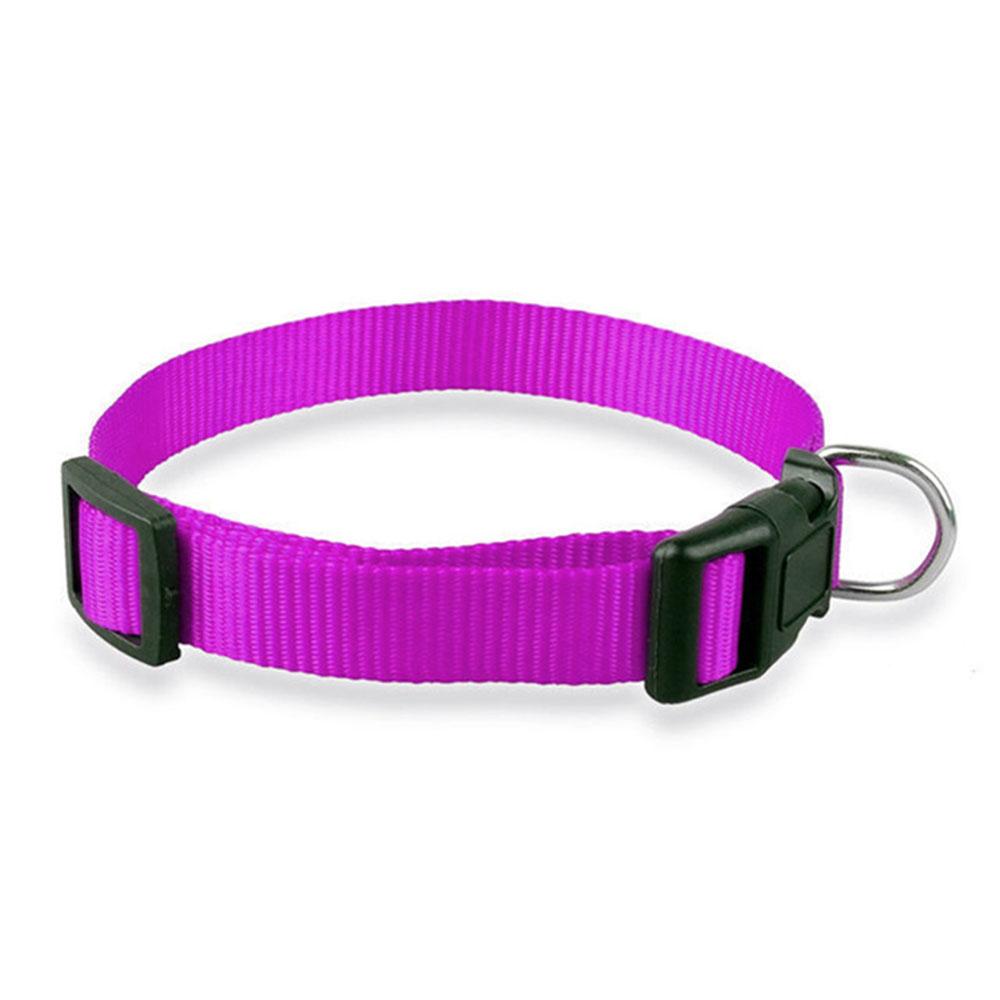 Superweiches, strapazierfähiges Hundehalsband aus Nylon, klassisches, verstellbares Haustier-Hundehalsband mit Schnellverschluss, für kleine, mittelgroße und große Hunde S 16-30cm (1.0cm) violett