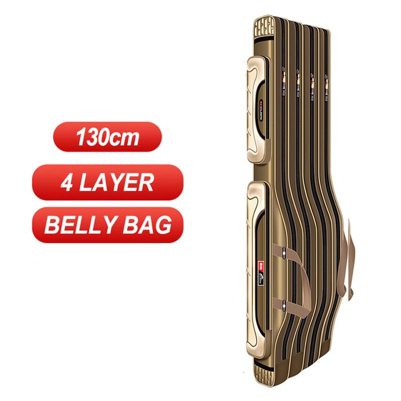 2/3/4 Schicht Tragbare Falten Angelrute Reel Tasche Angelrute Getriebe Werkzeug Tragetasche Tragetasche zum Angeln Große Kapazität Reisetasche 4Layer 130cm belly