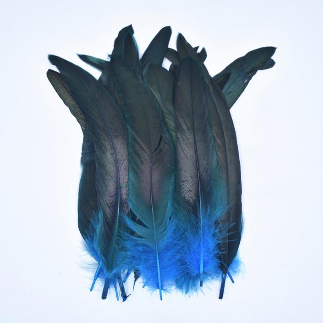 50 teile/los Bunte Hahn Federn Für Handwerk Huhn Dekoration Für Handarbeiten Und Kunsthandwerk Karneval Diy Zubehör Plumes see-blaue