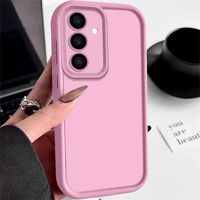 Weiche TPU Candy Einfarbige Handyhülle für Samsung S25 S24 FE S23 Ultra S22 Plus S21 A56 A55 A36 A16 A26 A35 A15 A54 A53 A52 A34 A14 5g Hülle Samsung S21 rosa