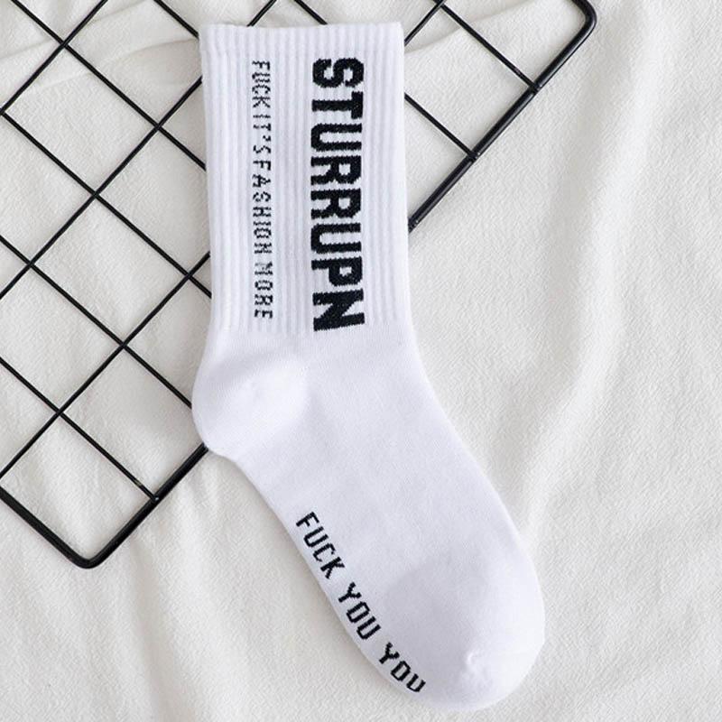 Neue Baumwolle Atmungsaktive Lange Socken Mode Unisex Socken Coole Brief Harajuku Lustige Socken weiß