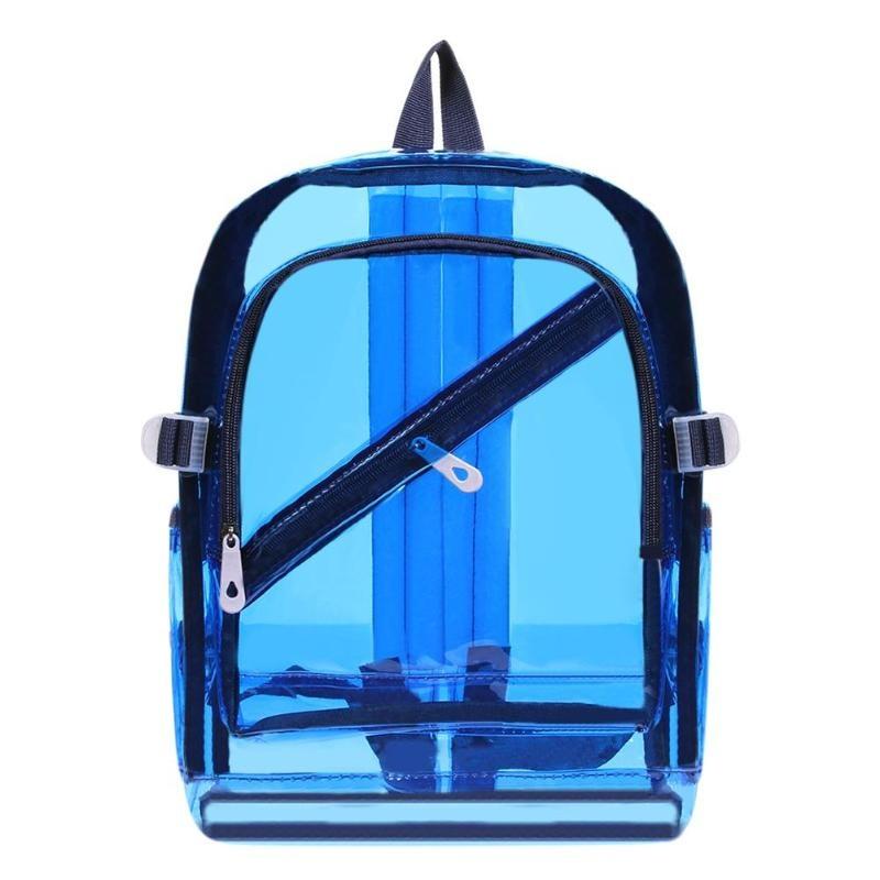 Mode Transparent Rucksack Wasserdicht PVC Klar Kunststoff Täglichen Rucksack Mini Teenager blau