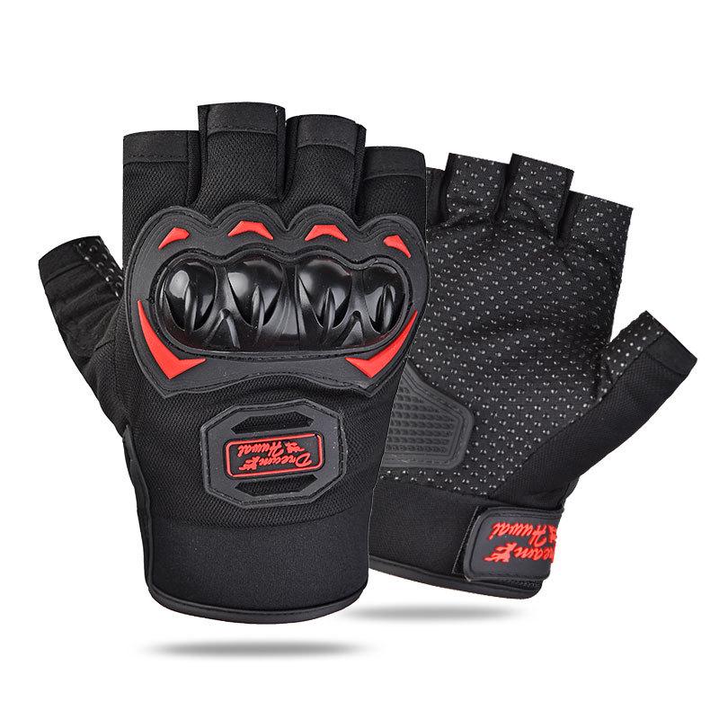Herren Atmungsaktive Rutschfeste Halbfinger Rad- & Motorradhandschuhe - Sturzsicher, Verschleißfestes Fitnessgerät One Size