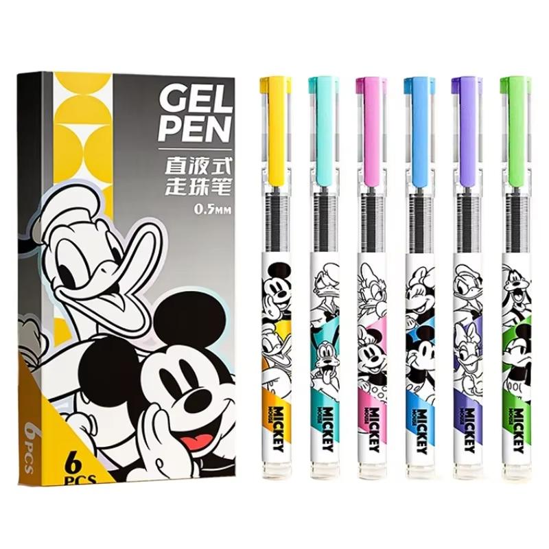 MINISO 6 Stück/Set Zeichentrickfiguren Limited Edition Zeichentrickserie Schwarz 0,5 mm Große Kapazität Schnelltrocknender Gelstift Schüler-/Bürobedarf