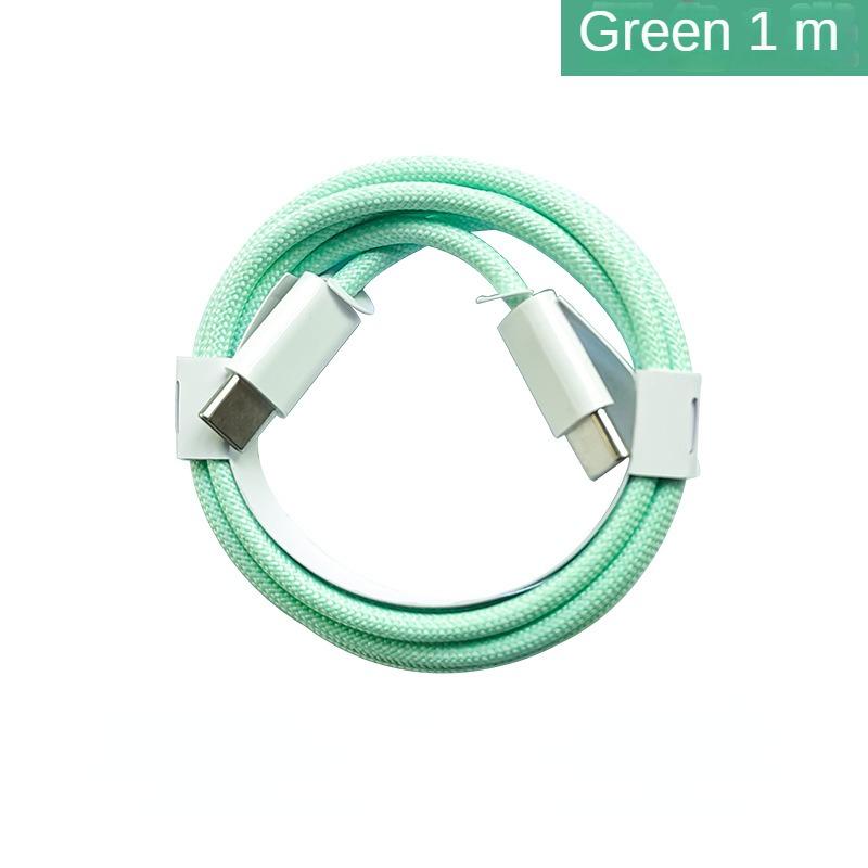 PD60W Schnelllade-Datenkabel für iPhone 15, geflochtenes Typ-C-Kabel, geeignet für die gesamte Palette der Ladekabel für iPhone 15 1M grün