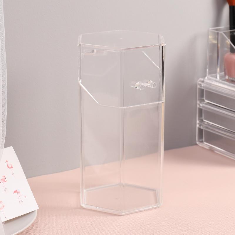 Transparenter Acryl-Make-up-Pinselhalter, Make-up-Organizer, Kosmetikhalter, Bleistift, Lippenstift, Schreibtisch-Behälter, Tisch-Make-up-Aufbewahrungsbox