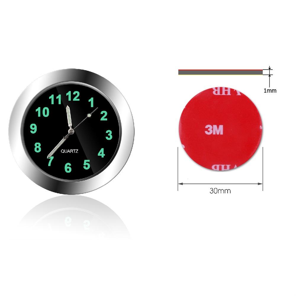 Autouhr zum Aufkleben, interne leuchtende Digitaluhr, Mechanik, Quarzuhren, Auto-Ornament, Autozubehör, Geschenke silber