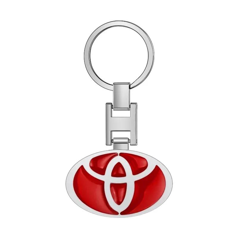 Auto Schlüsselanhänger Auto Emblem Geschenk Mit Schlüsselring Autozubehör Für TRD Toyota Crown Reiz Corolla Prada Alphard Yaris Camry GT86 rot