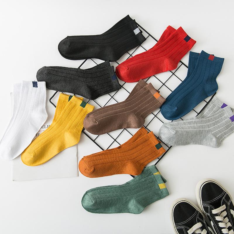 5/10 Paar Socken Damen Winter Warme Socken für Frauen Neujahr Süßes Set Herren Weiß Japanischer Stil Sportmode Kurze Socken Set Weiblich 10Pcs （EUR 33-44） bunt