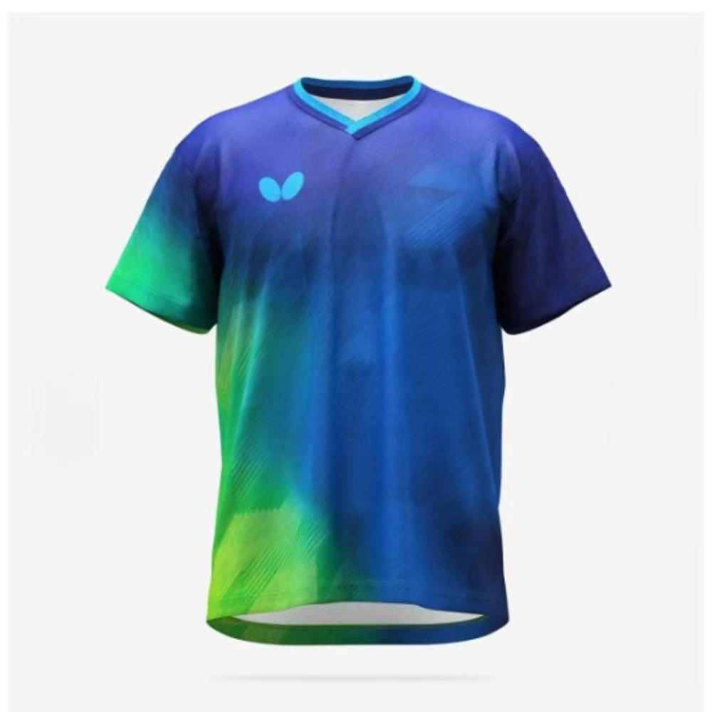 Atmungsaktive Tischtennis-Tops für Herren und Damen, Schnelltrocknende und Schnell absteigende Motorrad-T-Shirts für den Badminton-Wettkampf L