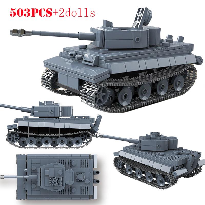 Militär Zweiter Weltkrieg Panther PzKpfw III Panzer Bausteine WW2 Armee Soldaten Waffen Tiger I Schwere Panzer Steine Kinderspielzeug Geschenk