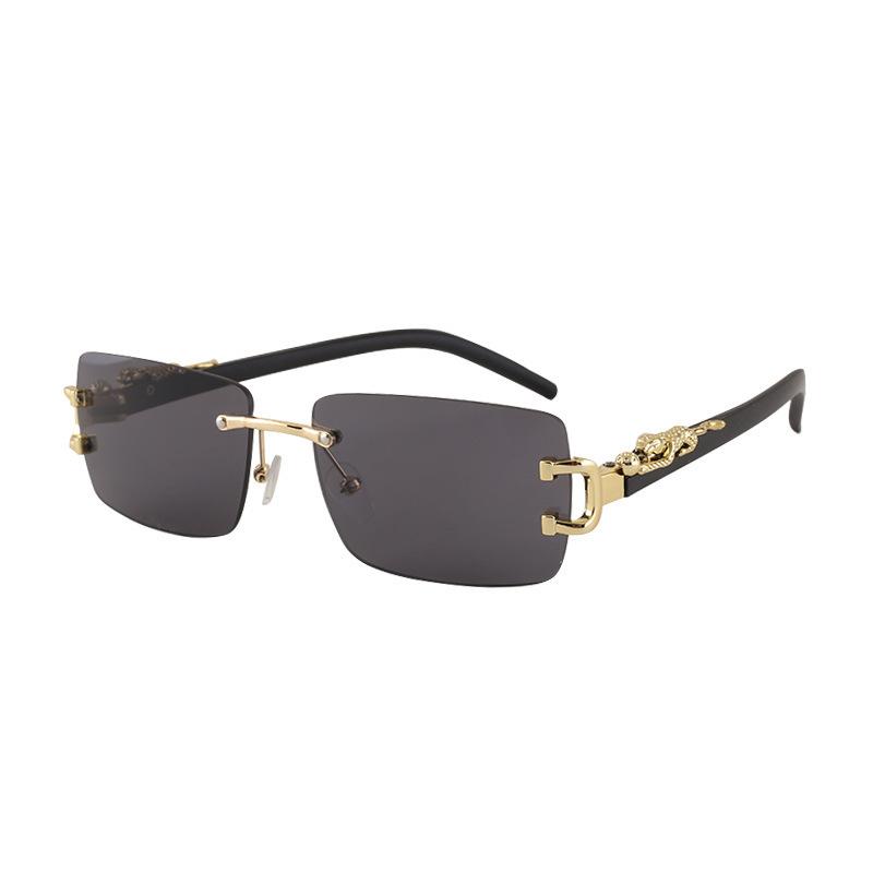1 Stück modische Damen- und Herren-Sonnenbrille, rahmenlos, rechteckig, personalisierte Sonnenbrille für den Alltag, Vintage-Sonnenbrille