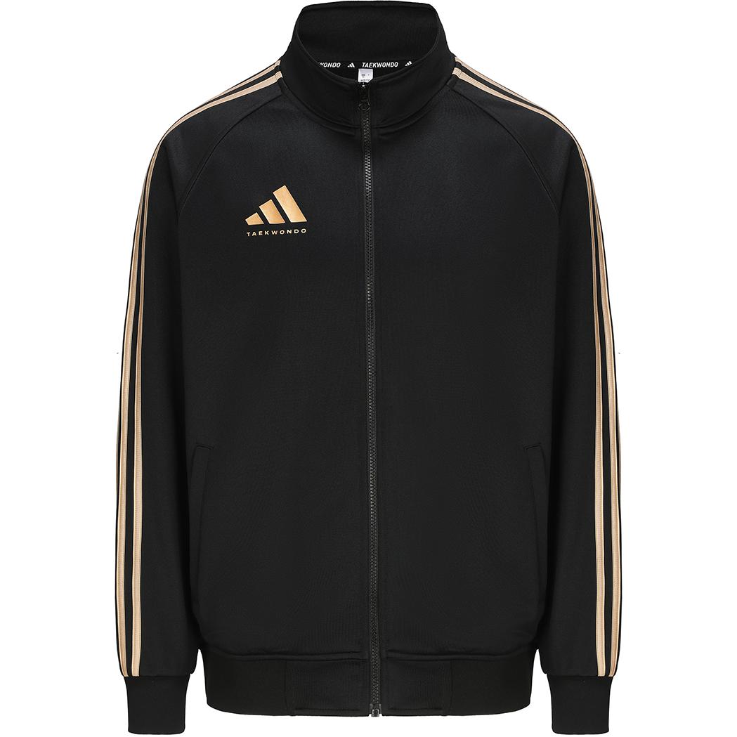 Adidas Retro Sport Stehkragen Reißverschluss Langarm Jacke Unisex Jacke Schwarz Gold TR30JT-BG S
