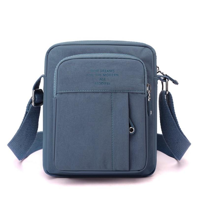 Handytasche Damen Mini Reise Umhängetasche Tägliche Mehrschichtige Reißverschlusstasche Lässige Outdoor Reise Nylontasche blau