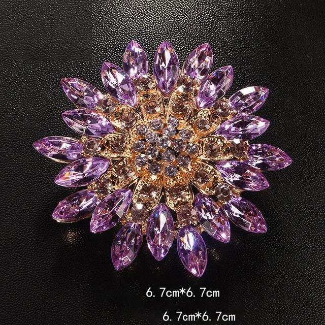 Kristallschmuck Brosche Strass Feste Anstecknadel Acryl Atmosphärische Persönlichkeit Damen Jacke Mantel Corsage brown