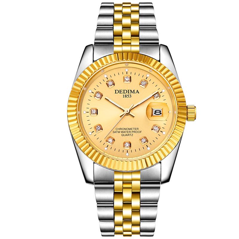 Mode Edelstahl Uhr Mann Wasserdicht Gold Uhr Top Marke Luxus männer Kalender Leuchtende Uhr Business Uhr