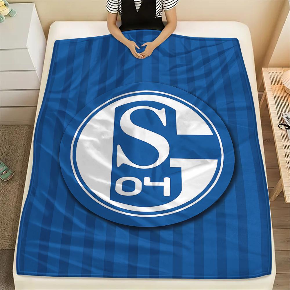 1 Stück FC Schalke 04 Aufdruck Flanelldecke, Hohe Qualität für alle Jahreszeiten, Heimdekoration, Wärme und Komfort, Perfekt für Weihnachtsgeschenke 130cm x 150cm