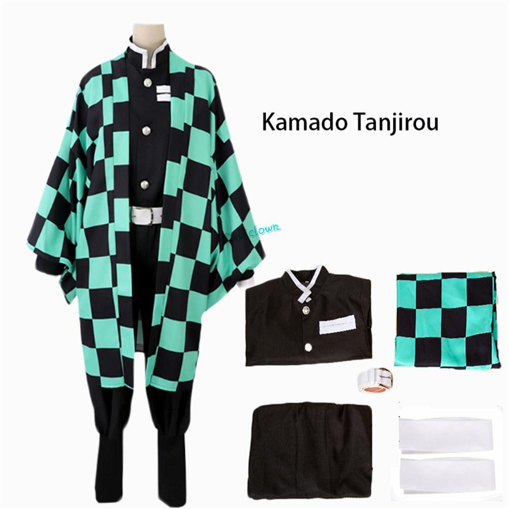 Anime-Dämonentöter: Kimetsu No Yaiba Zenitsu Giyu Tanjirou Kamado Nezuko Cosplay Frauen Kinder Männer Kimono Uniform Cosplay Kostüm XXL blue