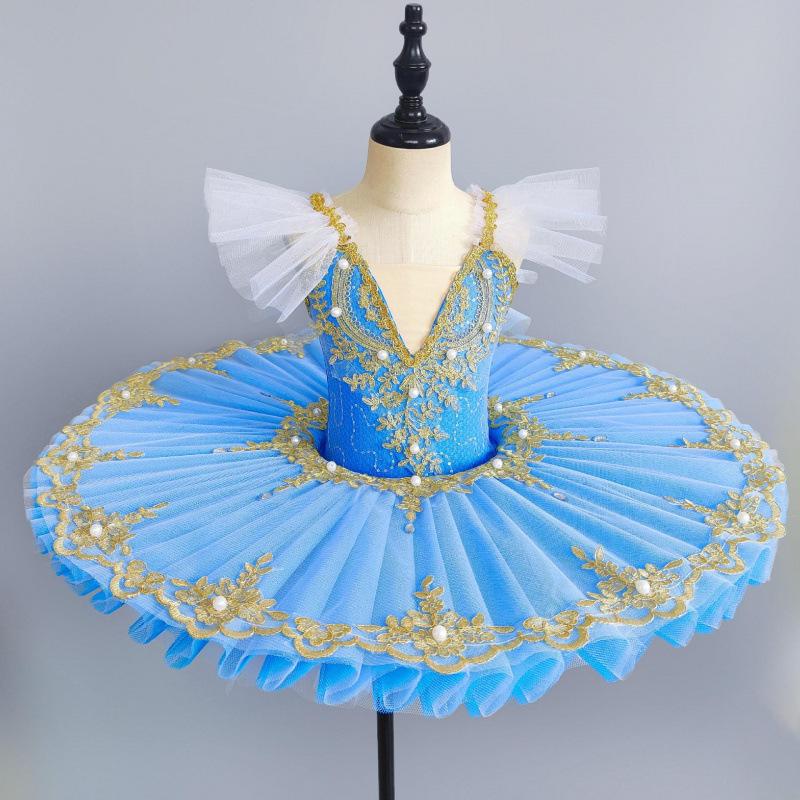 Professionelle Ballett Tutu Kind Kinder Mädchen Ballett Kostüm BallerinaBallet Kleid Mädchen Leistung Kostüm 150cm blau