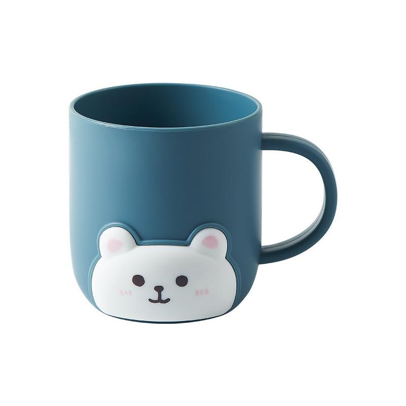 Badezimmer Zahnbürstenbecher Kinder Bär Studentenwohnheim Niedlich Cartoon Gurgelbecher Plastik Kinderprodukte Haushaltswaren blau