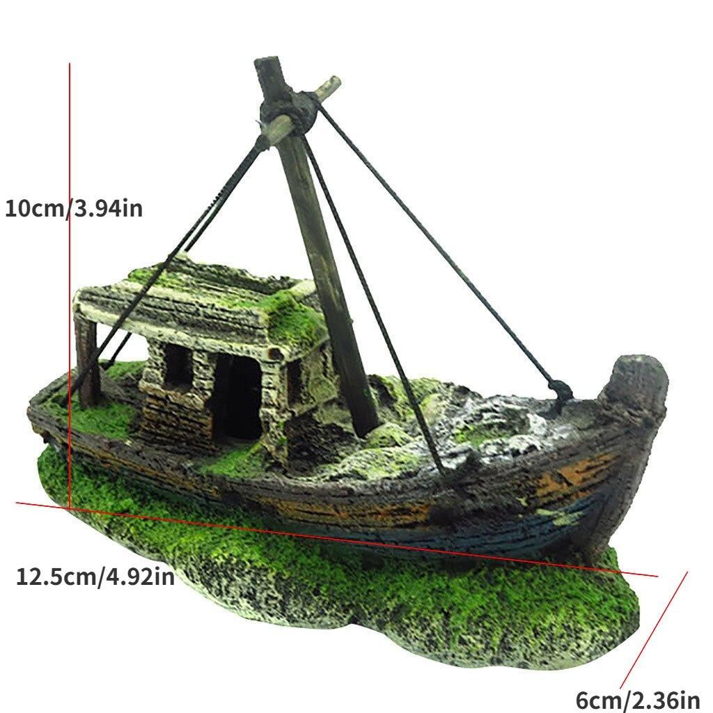 Aquarium Landschaft Wrack Schiff Dekor Harz Boot Ornament Aquarium Zubehör Dekoration A black