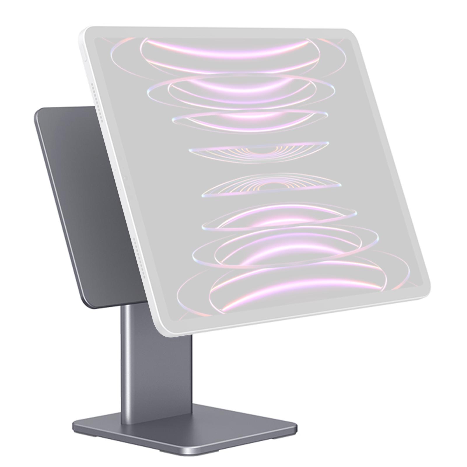 6-in-1-Hub, multifunktionaler Magnetständer für iPad Pro 12,9 Zoll, 360-Grad-Drehung, 80-Grad-Neigung, Kartenleser iPad Pro 11-iPad Air 10.9 silber