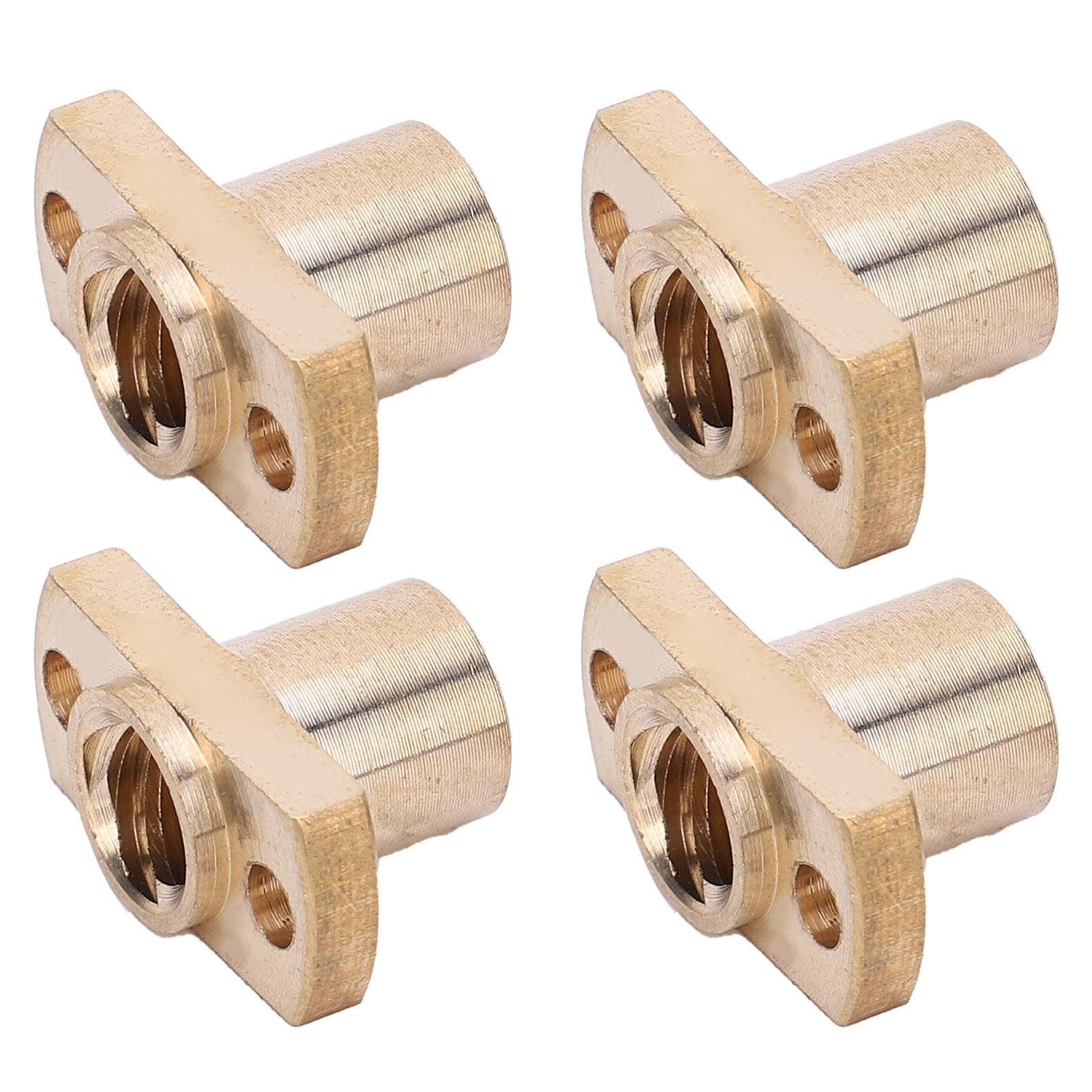 4 Stück Trapezmutter T8 Messing H-Flansch Hardware-Befestigungselemente 3D-Druckerzubehör 8 mm