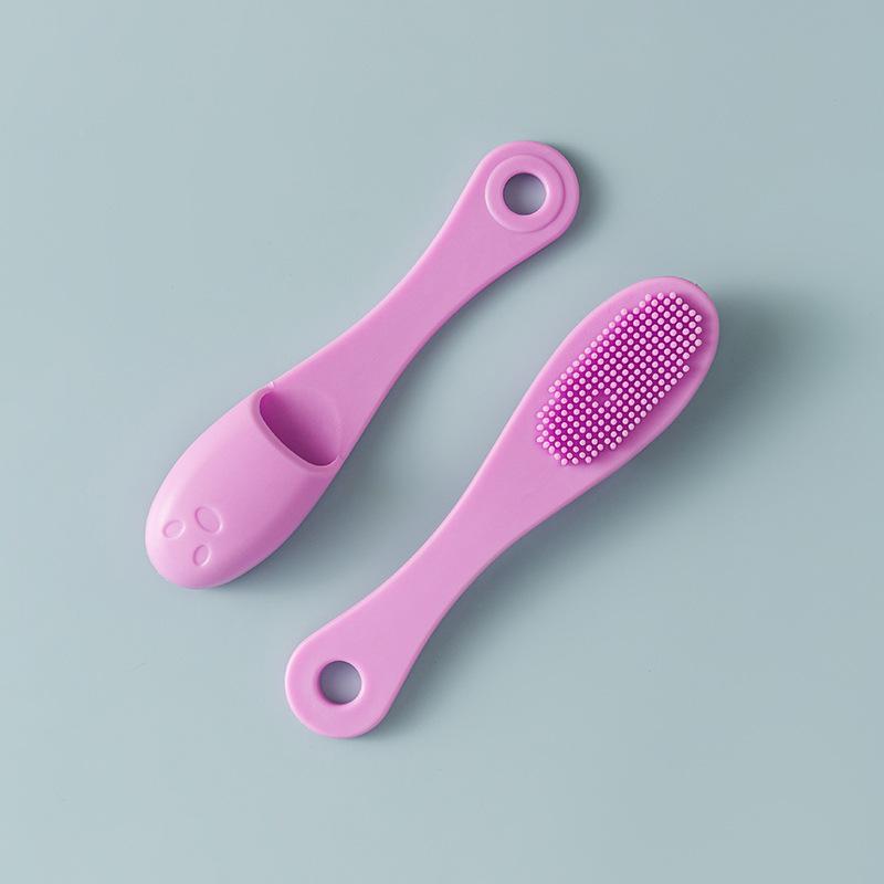 Mini Silikon Mitesser Akne Reinigungsbürste Weiche Haare Make-up Pinsel Schönheit Gesichtsreinigung Nasenporen Bürste Reinigung Fingerlinge 1PCS violett