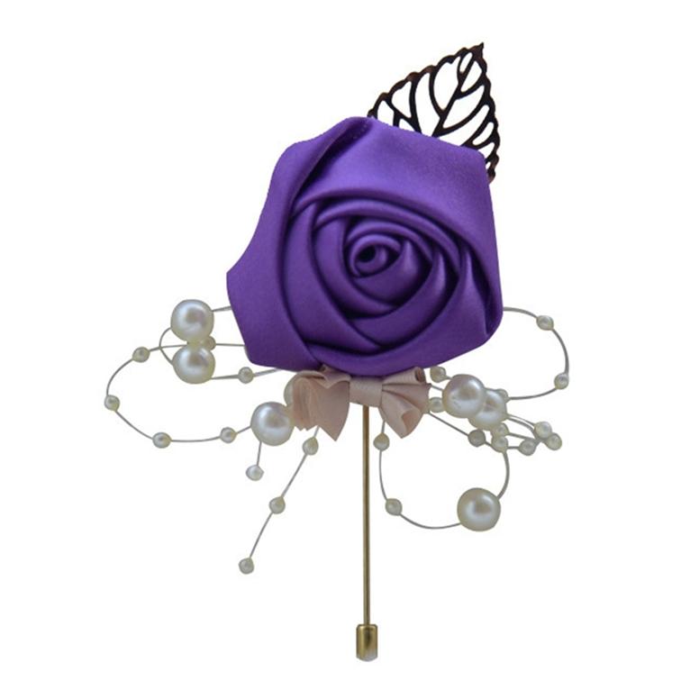 Zeremonie Ball Corsage Brosche Hochzeit Braut und Bräutigam Simulation Blumen Corsage violett