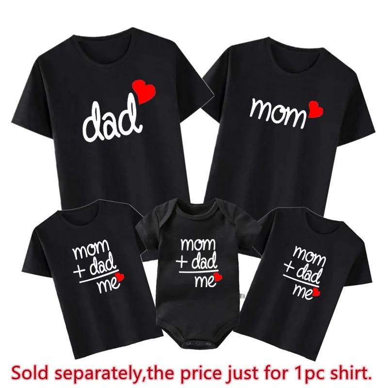 Damen T-Shirts Mama Papa Ich Familie passende Outfits Vater Tochter Sohn Kleidung Look T-Shirt Papa und ich Papa Baby Kinderkleidung Vater Baby Outfits Girl Tshirt-140CM schwarz