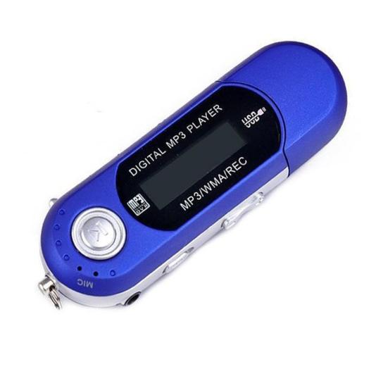 Tragbarer 1,3-Zoll-LCD-Display, digitaler FM-Radio, TF-Karte, USB 2.0, MP3-Musik-Player blau