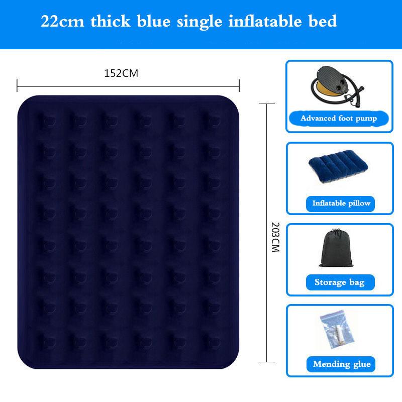 Multi-Size-Luftmatratze Schlafzimmer Luftmatratze Mittagspause Klappbett Luftpumpe Luftkissen Doppel Home Luftbett 152*203*22cm